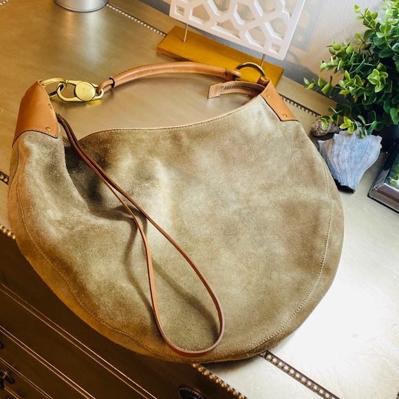 GUCCI TAN SUEDE HALF MOON CRESCENT HOBO BAG - Picture 3 of 9